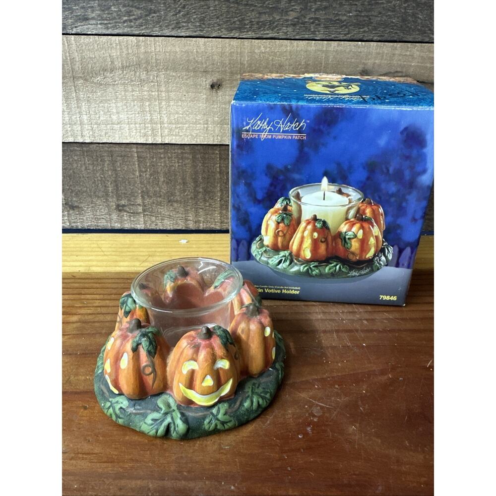 Kathy Hatch Escape From Pumpkin Patch Pumpkin Votive Holder Halloween-box